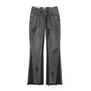 GALLERY DEPT. Vintage Snowflake Pattern Cross Loose-Wash Flared Jeans